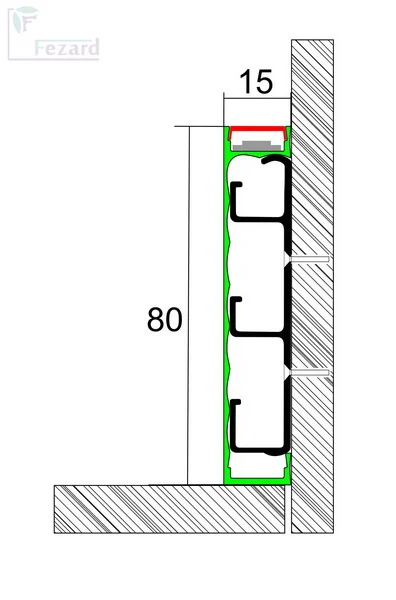 Алюминиевый плинтус Fezard Кабельный ALP-G80-LA Алюминий 80*15*2500 мм в Орске
