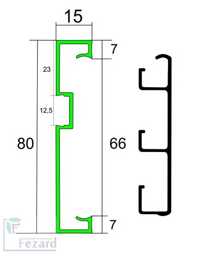 Алюминиевый плинтус Fezard Кабельный ALP-G80-LF Алюминий 80*15*2500 мм в Орске