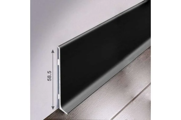 Алюминиевый плинтус Bonkeel ПЛ60 515л Черный (58,5х11,2х2500мм) в Орске