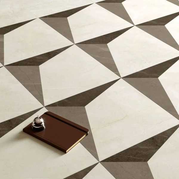 Керамогранит Coliseum Фьямма Уайт Вставка Фрэйм 60х60 (Натуральный и Реттифицированный) в Орске