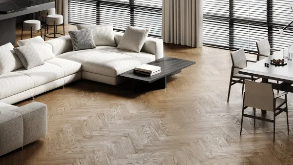 Паркетная доска Quartz Parquet Английская Ёлка Дуб Карельский 33-419 в Орске