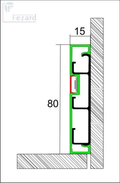 Алюминиевый плинтус Fezard Кабельный ALP-G80-LF Алюминий 80*15*2500 мм в Орске