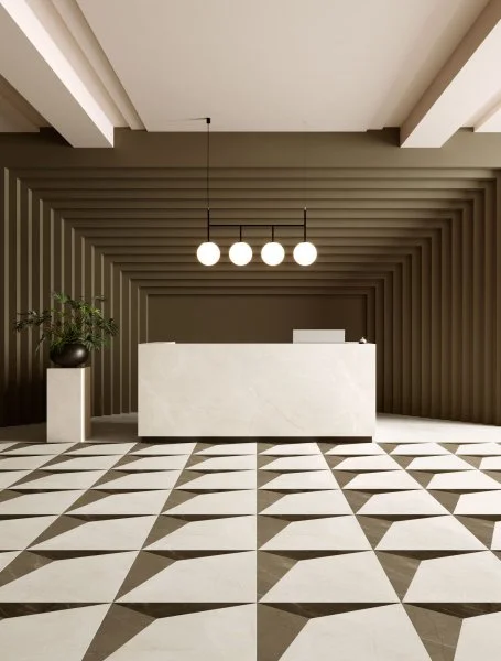 Керамогранит Coliseum Фьямма Уайт Вставка Фрэйм 60х60 (Натуральный и Реттифицированный) в Орске