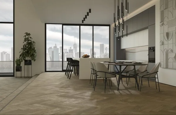 Паркетная доска Quartz Parquet Английская Ёлка Дуб Карельский 33-419 в Орске