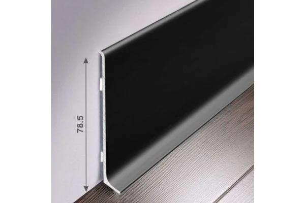 Алюминиевый плинтус Bonkeel ПЛ80 515л Черный (78,5х11,2х2500мм) в Орске